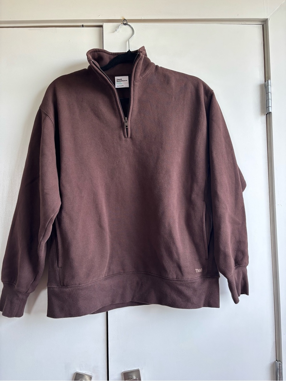 TNA Zip-Up Pullover Sweatshirt Boyfriend Fit